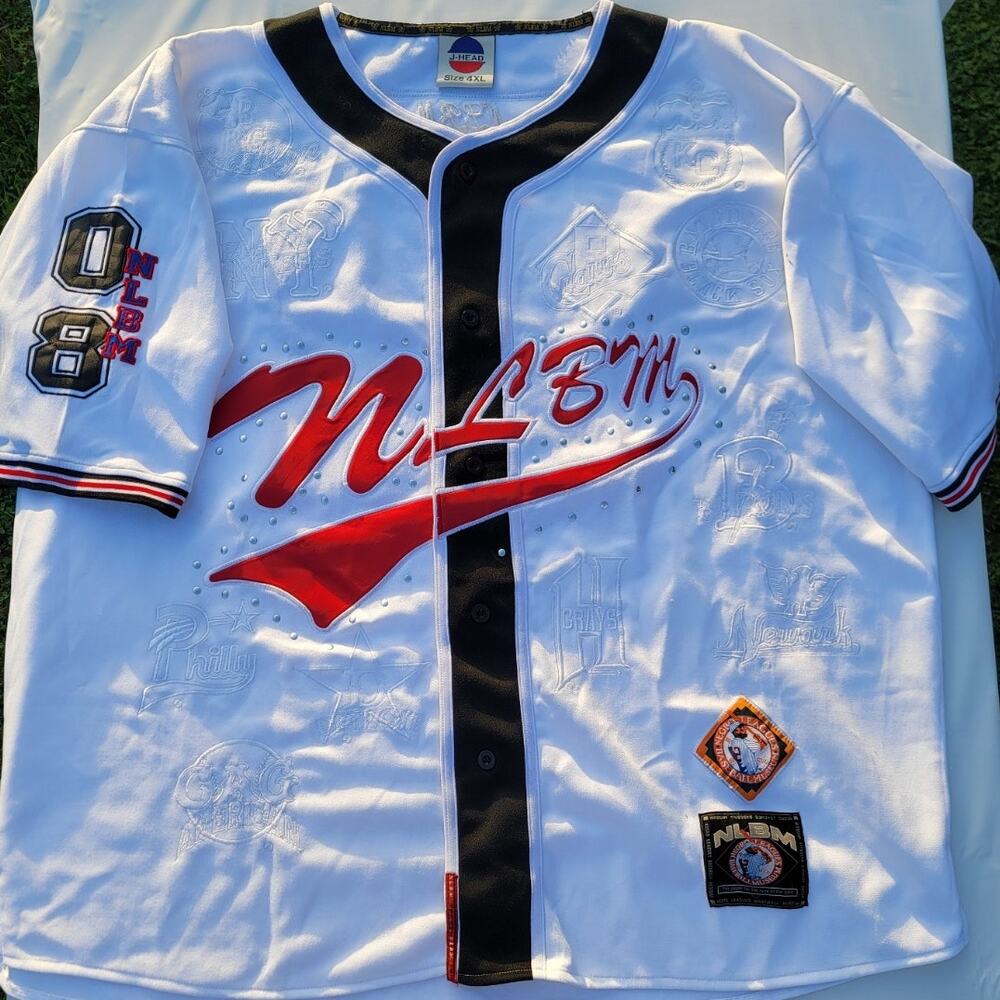 Negro Leagues Baseball Museum Jersey Men's 4XL White NLBM Baseball J-HEAD Button